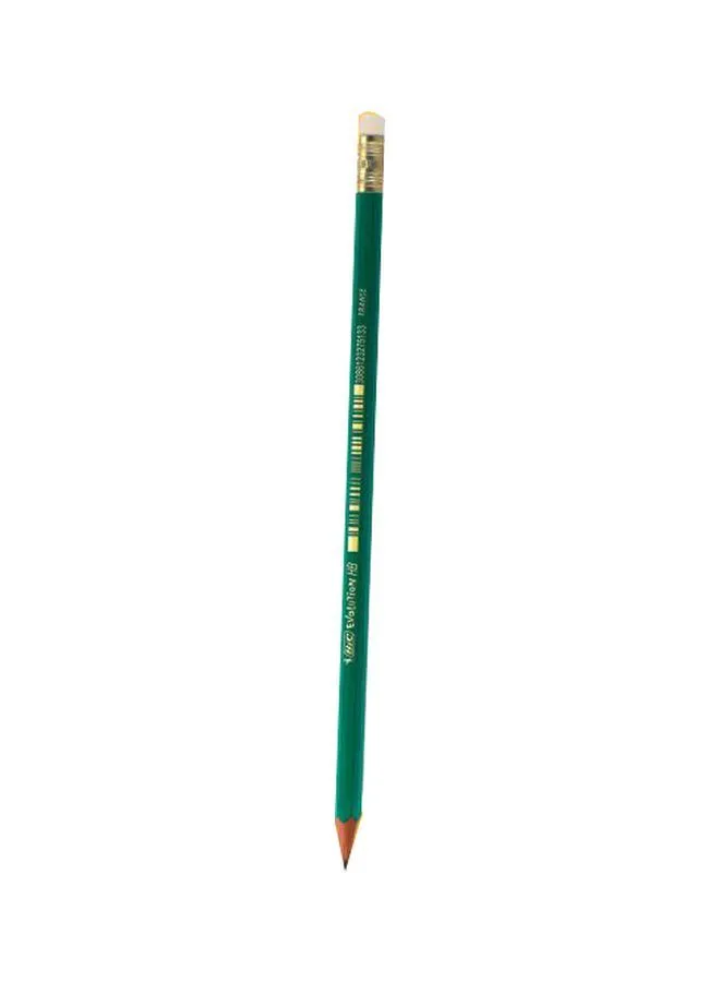 Bic 12 قطعة Evolution Ecolutions HB Pencil مع مجموعة ممحاة أخضر