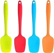 Silicone Multi Colors Spatulas/Spoons, Heat Resistant for Cooking, Baking and Mixing - Set of 4