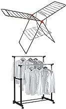 Bundle of Sama Steel Turkish Laundry Racks - Black + Garment rack, metal, black, hg 305