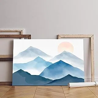 Home Gallery Blue watercolor mountains Printed Canvas wall art 60x40 cm