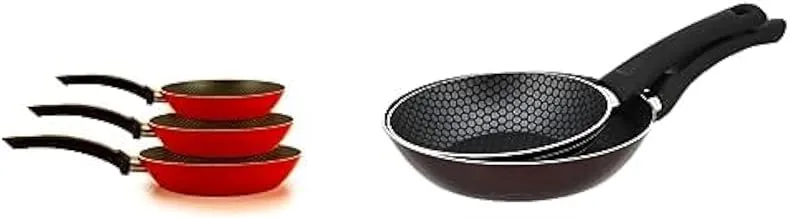 Trueval frypan set special large sizes 18-24-30 to cook more quantity in less time + Trueval frying pan set 2 pieces 16-20