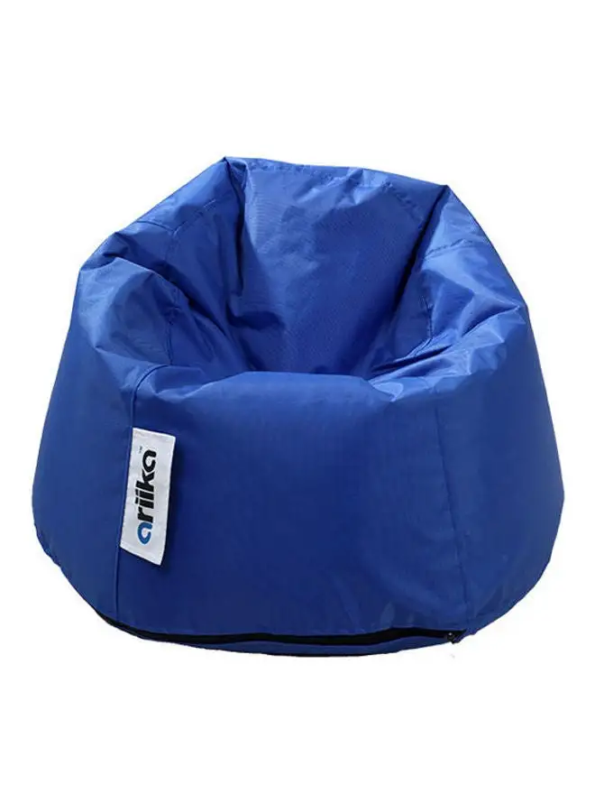 Ariika Leather Small Puff Bean Bag Blue