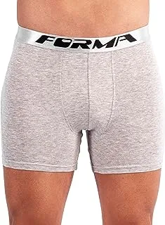 FORMA Cotton Long Boxer Pack of 6 Pieces Assorted Colors for Men, Multi Color, Medium