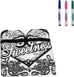 Generic Fabric Small Printing Bag With 3 Different Color Pens Suitable For Kids - Multi Color