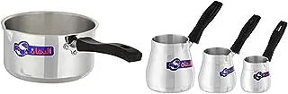 Eldahan sauce pan with bakelite handle - 18 cm + Eldahan coffee pot set bakelite handle - 3 pcs - 1 cm - 3 cm - 5 cm