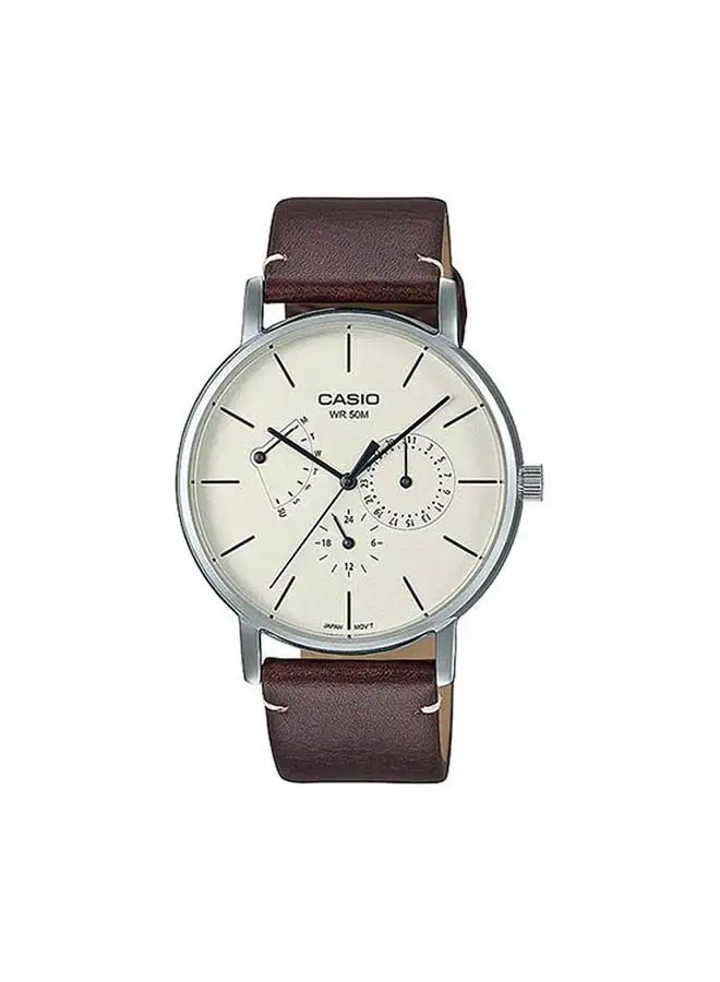 CASIO Leather Chronograph Watch MTP-E320L-5EVDF