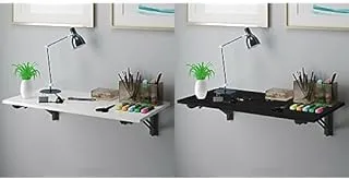 Bundle Of Wall mounted folding desk 120 x 60 cm white x black + Wall mounted folding desk 120 x 60 cm black x black