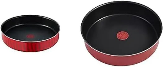 Tefal tempo flame oven tray, size 28 cm, red - 220094028 + Tefal minute round oven tray, size 26 cm, rose - d7a523f3