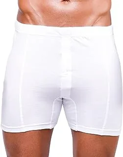 FORMA Cotton Basic Short with Buttons Pack of 3 Pieces for Men, White, Medium