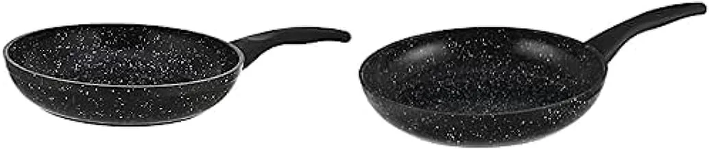 Top Chef Granite Frying Pan,Eco product,Size 24 - Black + Top Chef Granite Frying Pan,Eco product, Size 26 - Black