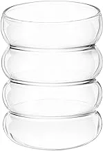 YARNOW 3 Pack Vintage Glass Aesthetic Cups Bubble Glass Cup Water Cup Drinking Glasses Clear