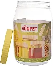 Sunpet round jar 4000 ml transparent with a yellow lid