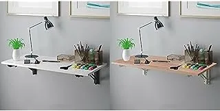 Home gallery Bundle Of Wall mounted folding desk 120 x 60 cm white x black + Wall mounted folding desk 60 x 40 cm beige