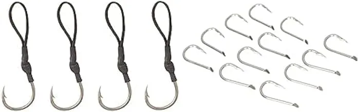 Bundle Falcons Fishing Hook, Size 6, 4 Pieces +El Shehab Fishing Hook No.515 Size 5 Silver