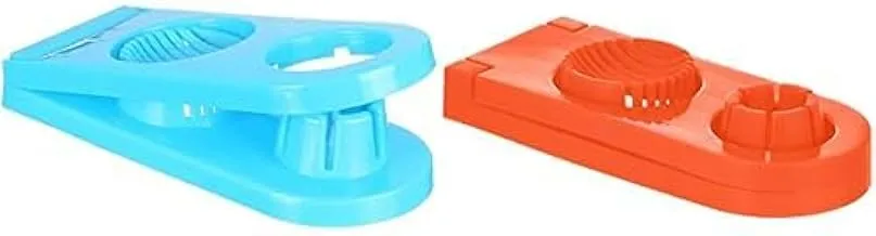 Jasin 2 in 1 plastic egg cutter, 9 x 21 cm - colors vary + Jasin 2 in 1 plastic egg cutter, 9 x 21 cm - colors vary