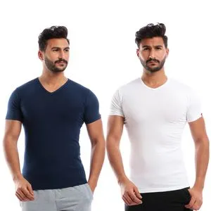 Cottonil Bundle Of TWO - V - Neck Men Undershirts