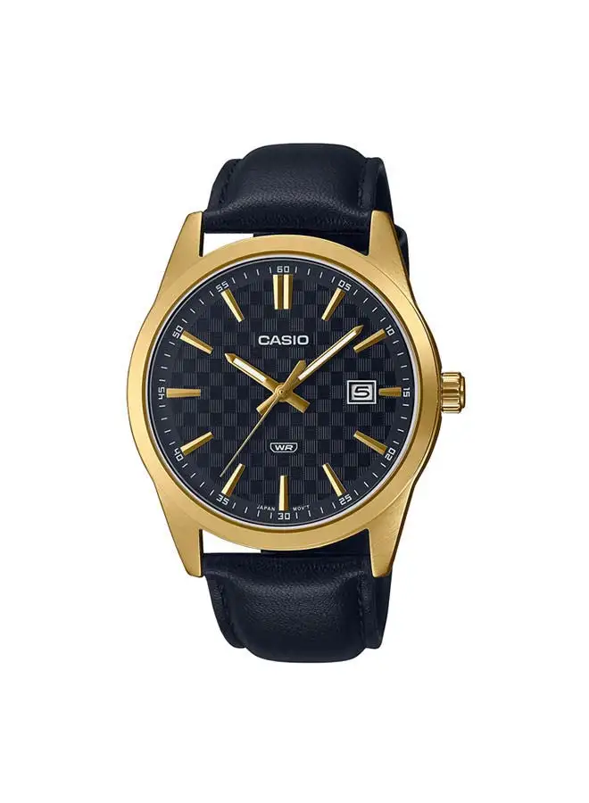 CASIO Leather Analog Watch MTP-VD03GL-1AUDF