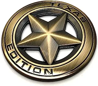 PT Decals Big Texas Star Emblem Edition Auto Car Badge Sticker (2.95in, Bronze)