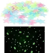 100 Pcs Plastic Light Up Wall Stickers, Fluorescent Stars Glow in the Dark + 100 Pcs Home Wall Glow In The Dark Stars Stickers Kids Bedroom Nursery Room Decoration