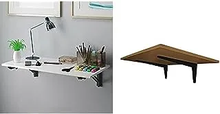 Bundle Of Wall mounted folding desk 120 x 60 cm white x black + Home gallery wall mounted folding drop leaf desk 90 x 50 cm brown