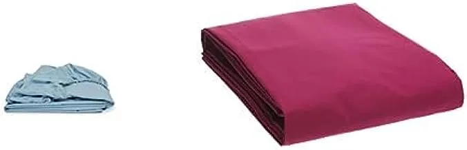 Fitted sheet, size 100 * 200cm, baby blue + Home of linen-fitted sheet, size 180 * 200cm,purple