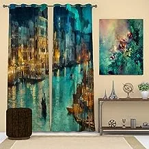 Venice Italy Printed Acrylic Curtain 07 Double Side Stripe