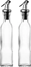 Generic Juval Olive Oil Dispenser - 2 Pack 250ml 8.5oz Glass Oil and Vinegar Bottle with Dispenser - Clear