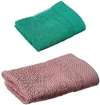 Rosa Home Honeycomb Cotton Face Towel, 60 X 40 cm - Turquoise + Rosa Home Honeycomb Cotton Face Towel, 60 X 40 cm - Purple