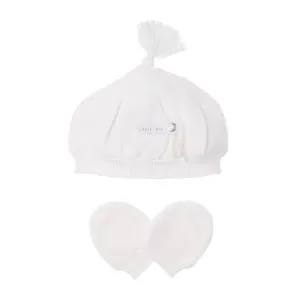 Mothercare White Knitted Hat And Mitts