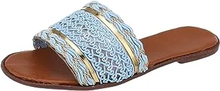 37 EU, sky blue, sway 1 c.m slippers, canvas,pure lace designed strap