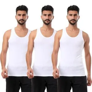 Dice 100% Cotton (3) Sleeveless Solid Men Undershirts