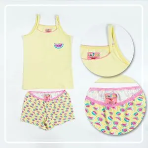 Watermelon Printed Cotton Girls Undershirt & Pantie