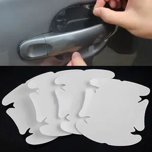 4pcs Invisible Adhesive Car Door Handle Scratch Protector Film Sheet Universal Car Door Handle Paint Scratch Guard