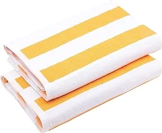 Signoola Two Beach towel 70 x 180 cm Yellow Stripes, 100% cotton.