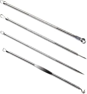 LEKADOL Acne Needle Set Blackhead Pimple Acne Whitehead Removal Needle Kit Acne Treatment Tool, Stainless Steel, 4Pcs, B23001