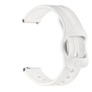 20mm For Huawei Watch GT2 42mm / Galaxy Watch Active 2 / Huami GTS/GTR 42MM Silicone Strap (White)