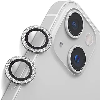 Keendex KX 2664 Glass Screen Camera Lens Protector For Iphone 13 with Glitter Design - Silver