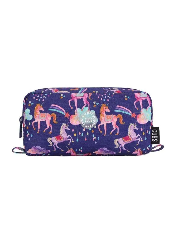 CUBS Cubs Junior Navy Blue Baby Unicorn Glittery Multicolor Pencil Case