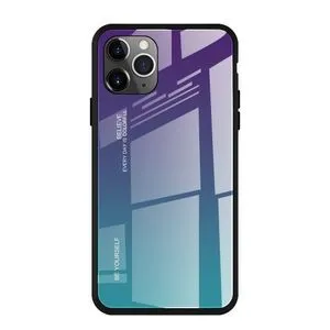 Iphone 11 Pro Max Case Glass Phone Case Cover - Blue