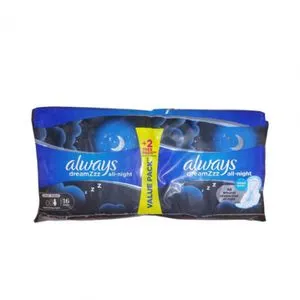 Always Dream All-Night Max Thick Extra Long Sanitary 16 Pads + Amigo Gift