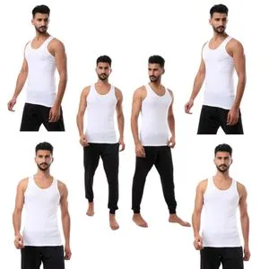 Dice 100% Cotton (6) Sleeveless Solid Men Undershirts