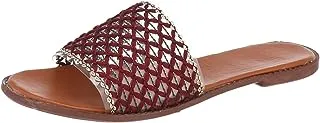 37 EU, burghandy, sway 1 c.m slippers,straw/canvas,net strap design