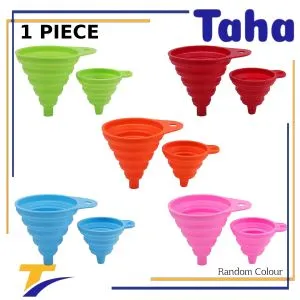 Taha Offer Silicon Foldable Funnel For Kitchen 1 Piece