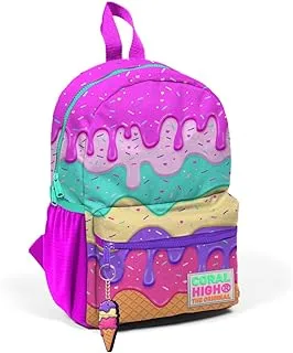 Coral High Kids Two Compartment Small Nest Backpack - Pink Colorful Ice Cream Pattern