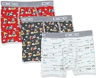 Dice boys Patterned Contrast Elastic Waist Boxer Briefs (pack of 3)