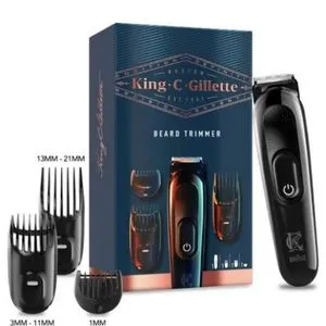 Gillette King C. Gillette Beard Trimmer - 3 Combs + Azwaaa Bag