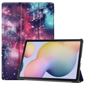 For Samsung Galaxy Tab S7 Plus Custer Painted PU Leather Case(Galaxy Nebula)