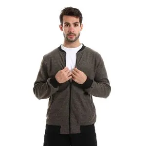 Caesar Men Sweatshirt With Front Pockets And Through Zipper