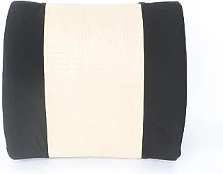 Generic Comfy back support ergonomic memory foam Pillow - Adjustable strap - For Car seat - Black and Beige Leather