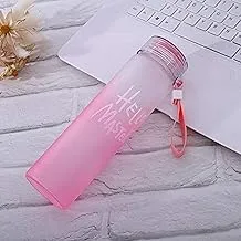 The Purple Tree Hello Master Frosted Water Bottle ABS Plastic Bottle (500 ml) (pack of 1) wide mouth colorful water bottle for everyday use office use fridge bottle (Pink)